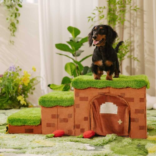 Retro Pixel Handcrafted Foldable Pet Stairs With S