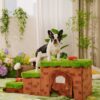Retro Pixel Handcrafted Foldable Pet Stairs With S