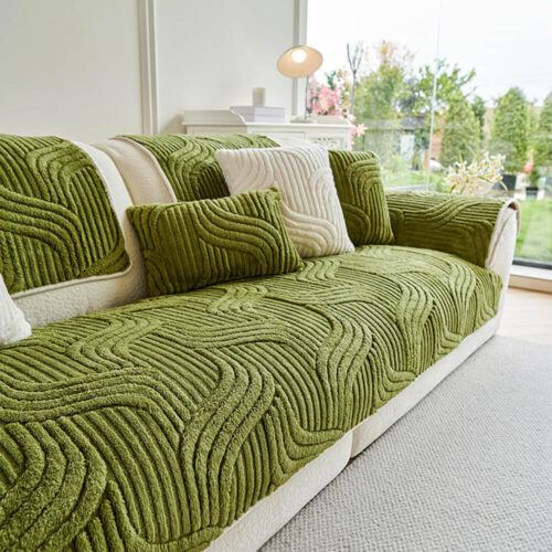 Modern Geometric Soft Plush Non-slip Sofa Protecto