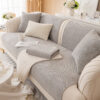 Simple Solid Colour Plush Furniture Protector Couc