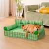 Stripe Waterproof Foldable Large Dog Sofa Bed - Su