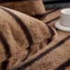 Striped Faux Rabbit Fur Sofa Protector Durable And