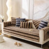 Striped Faux Rabbit Fur Sofa Protector Durable And
