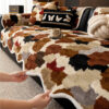 Stylish Color-Blocked Faux Rabbit Fur Soft Non-Sli