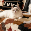 Stylish Color-Blocked Faux Rabbit Fur Soft Non-Sli