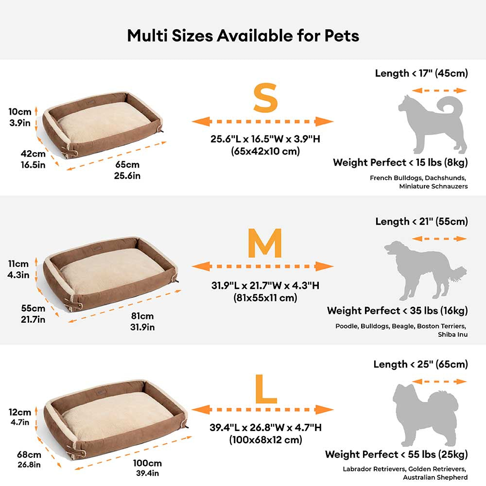 Stylish Expandable Ergonomic Calming Dog Bed - Tra