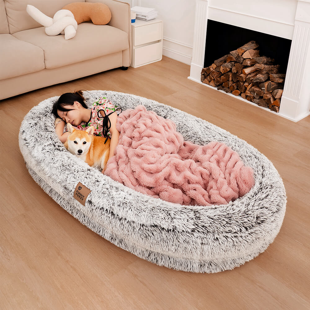 Luxury Super Large Sleep Deeper Oval Bed Human Dog