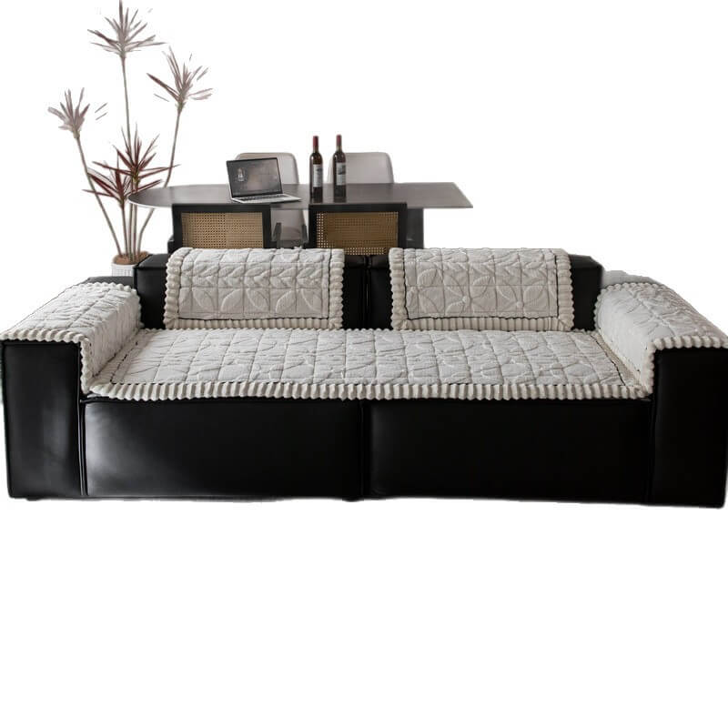 Thickened Short Plush Leaf Pattern Scratch Resista