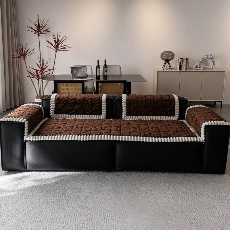 Thickened Short Plush Leaf Pattern Scratch Resista