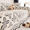 Thickened Jacquard Velvet Leaf Pattern Sofa Decora