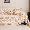 Thickened Jacquard Velvet Leaf Pattern Sofa Decora