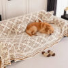 Thickened Jacquard Velvet Leaf Pattern Sofa Decora
