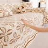 Thickened Jacquard Velvet Leaf Pattern Sofa Decora