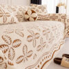 Thickened Jacquard Velvet Leaf Pattern Sofa Decora