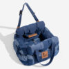 Travel Safety Bolster Vintage Denim Patchwork Dog 