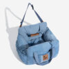 Travel Safety Bolster Vintage Denim Patchwork Dog 