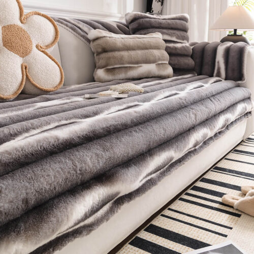 Trendy Beautiful Gradient Colour Stripe Plush Couc