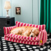 Trendy Striped Faux Lambswool Double Layer Dog & C