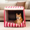Trendy Striped House Orthopedic Dog Bed - Cozy Hid
