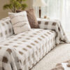 Ultra-Soft Plush Full-Cover Checkerboard Couch Cov