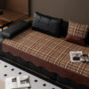 Vintage Chenille Sofa Protector with Faux Leather 
