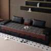 Vintage Chenille Sofa Protector with Faux Leather 