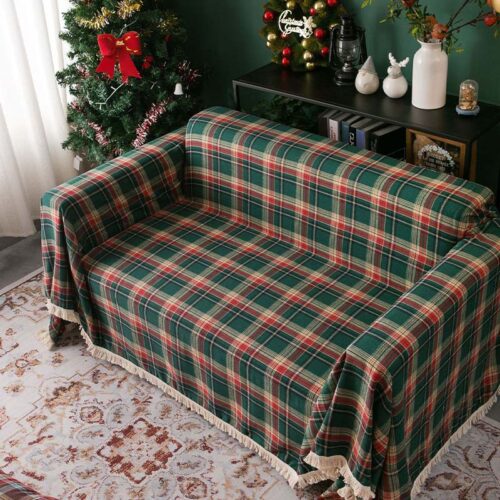 Vintage Christmas Style Plaid Blanket Full Wrap Co