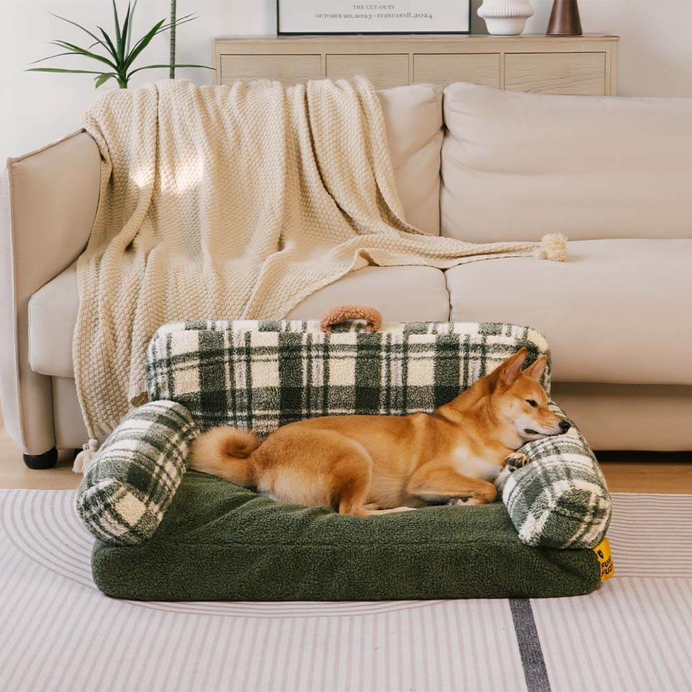 Vintage Checkered Washable Cozy Support Calming Do