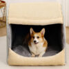 Warm Flannel Detachable Semi-Enclosed Large Dog Te