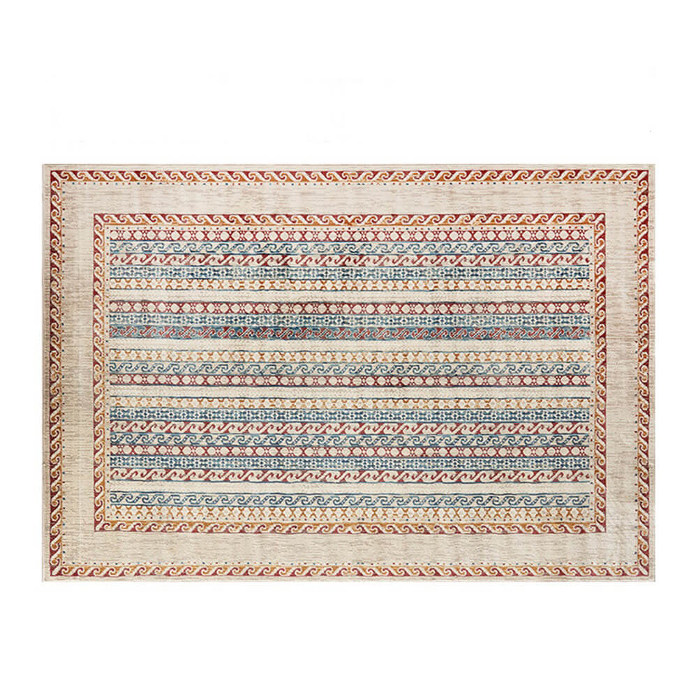 Vintage Blue & Cream Pet-Friendly Area Rug - Timel