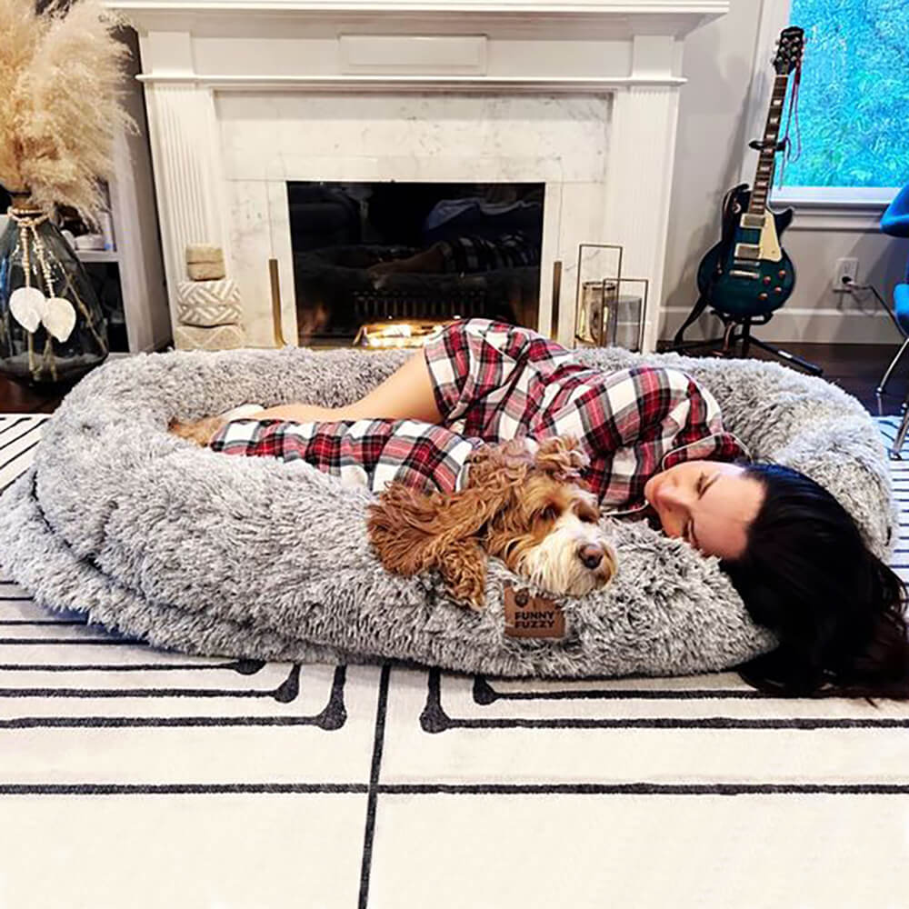 Luxury Super Large Sleep Deeper Oval Bed Human Dog