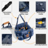 Travel Safety Bolster Vintage Denim Patchwork Dog 