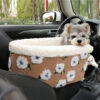 Flower Wool Fleece Dog Car Safety Seat Central Con