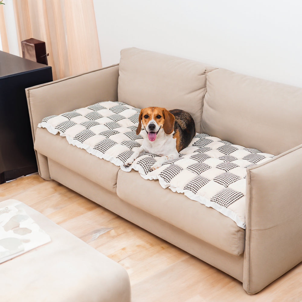 Checkered Color Matching Large Non-slip Pet Mat Co
