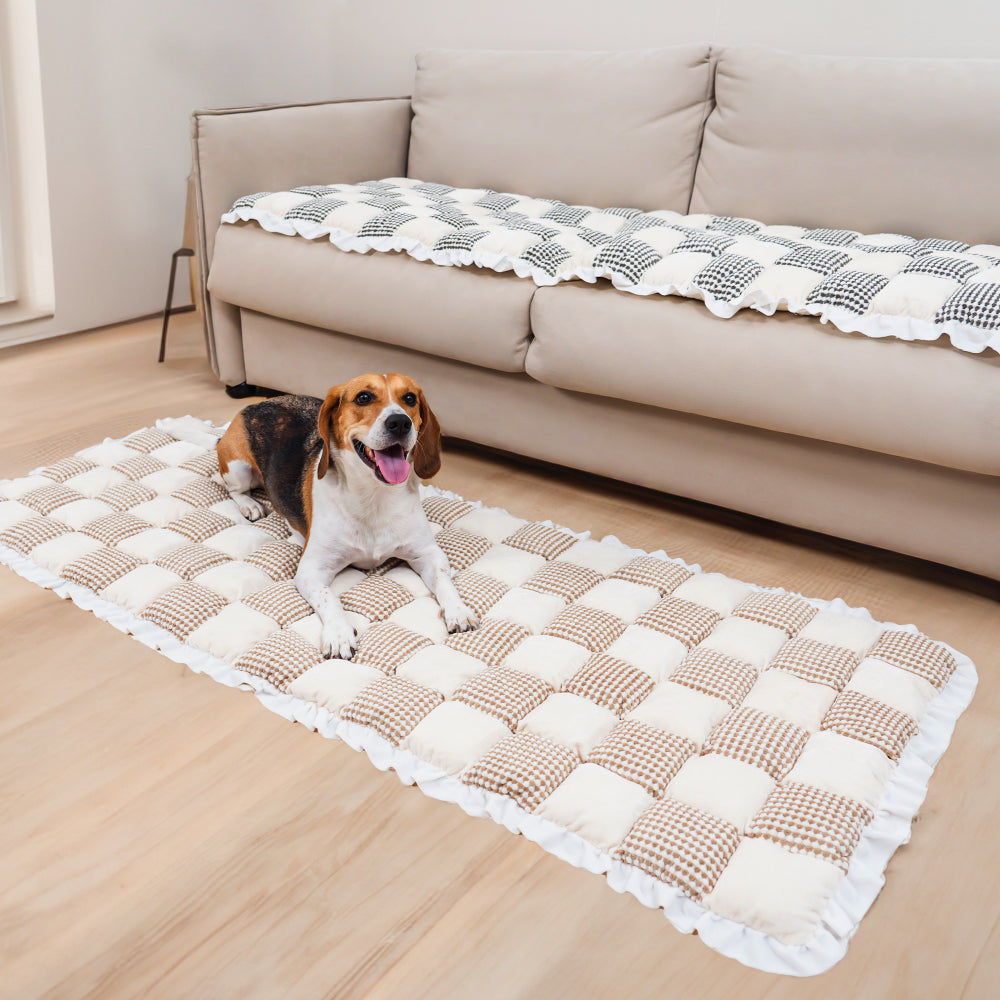 Checkered Color Matching Large Non-slip Pet Mat Co