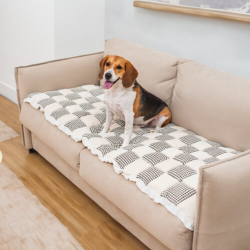 Checkered Color Matching Large Non-slip Pet Mat Co