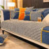 Classic Houndstooth Print Chenille Non-slip Couch 