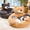 Cute Detachable Cuddle Bear Cat Bed