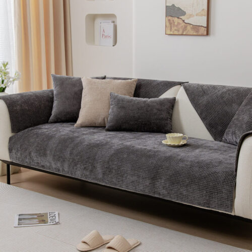 Delicate Waffle Chenille Fabric Furniture Protecto