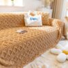 Solid Colour Fleece Furniture Protector Couch Cove