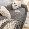 Solid Colour Fleece Furniture Protector Couch Cove
