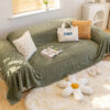 Solid Colour Fleece Furniture Protector Couch Cove