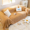 Solid Colour Fleece Furniture Protector Couch Cove