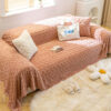 Solid Colour Fleece Furniture Protector Couch Cove