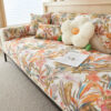 Tropical Leaves Cooling Non-slip Sectional Couch C
