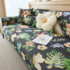 Tropical Leaves Cooling Non-slip Sectional Couch C