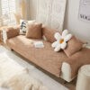 Warm Crystal Velvet Wheat Embroidery Non-Slip Couc
