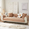 Warm Crystal Velvet Wheat Embroidery Non-Slip Couc