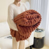 Warm Faux Rabbit Plush Sofa Throw Blanket Human Do
