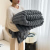 Warm Faux Rabbit Plush Sofa Throw Blanket Human Do